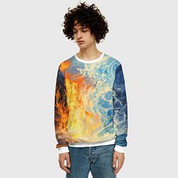 Свитшот мужской Вода и пламя абстракция, цвет: 3D-белый — фото 2