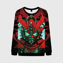 Свитшот мужской Красный робот самурай, цвет: 3D-черный