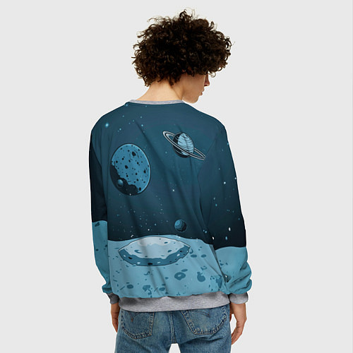 Мужской свитшот Космический брейк / 3D-Меланж – фото 4