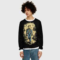 Свитшот мужской Мальчик из Фалаута, цвет: 3D-белый — фото 2