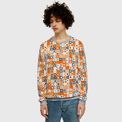 Свитшот мужской Узор с кружками, цвет: 3D-меланж — фото 2