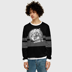 Свитшот мужской Luffy gear 5 - старый мультфильм, цвет: 3D-белый — фото 2