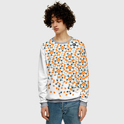 Свитшот мужской Плитки Пенроуза в оранжево серой палитре, цвет: 3D-меланж — фото 2