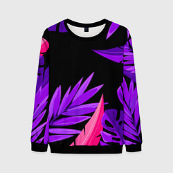 Свитшот мужской Floral composition - neon, цвет: 3D-черный