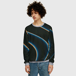 Свитшот мужской Абстрактные волны арт, цвет: 3D-меланж — фото 2