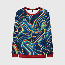 Свитшот мужской Abstract waves, цвет: 3D-красный