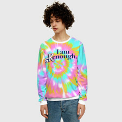 Свитшот мужской I am Kenough - retro tie-dye, цвет: 3D-белый — фото 2