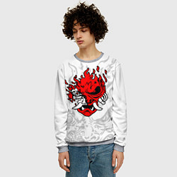 Свитшот мужской Samurai - Cyberpunk 2077, цвет: 3D-меланж — фото 2