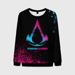 Свитшот мужской Assassins Creed - neon gradient, цвет: 3D-черный