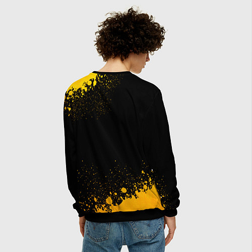 Мужской свитшот Slipknot - gold gradient / 3D-Черный – фото 4