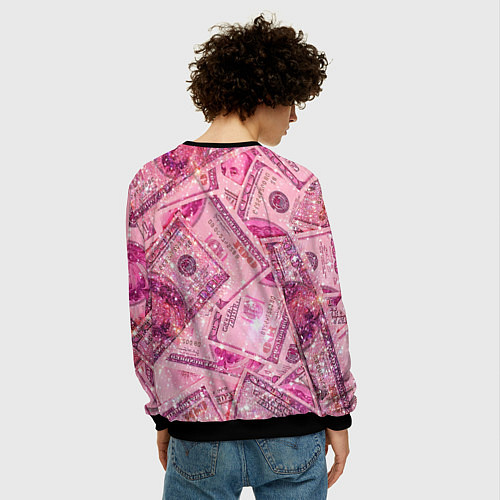 Мужской свитшот Дорого богато / 3D-Черный – фото 4