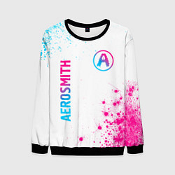 Свитшот мужской Aerosmith neon gradient style: надпись, символ, цвет: 3D-черный