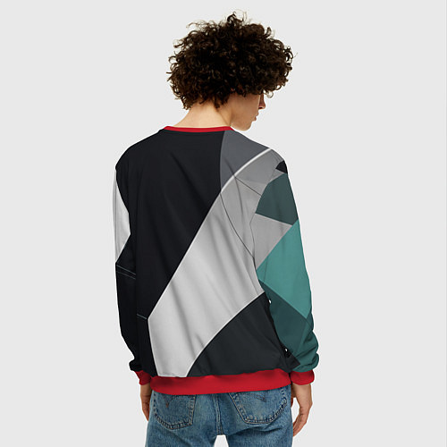 Мужской свитшот Белая горилла / 3D-Красный – фото 4