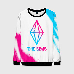 Свитшот мужской The Sims neon gradient style, цвет: 3D-черный