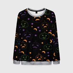 Свитшот мужской Тыквы яркие, цвет: 3D-меланж
