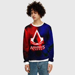Свитшот мужской Assassins Creed fire, цвет: 3D-белый — фото 2