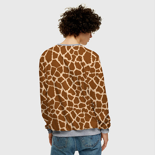 Мужской свитшот Кожа жирафа - giraffe / 3D-Меланж – фото 4