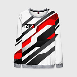 Свитшот мужской Mass effect - white uniform n7, цвет: 3D-меланж