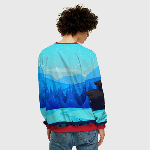 Мужской свитшот Дракон с подарком новый год / 3D-Красный – фото 4