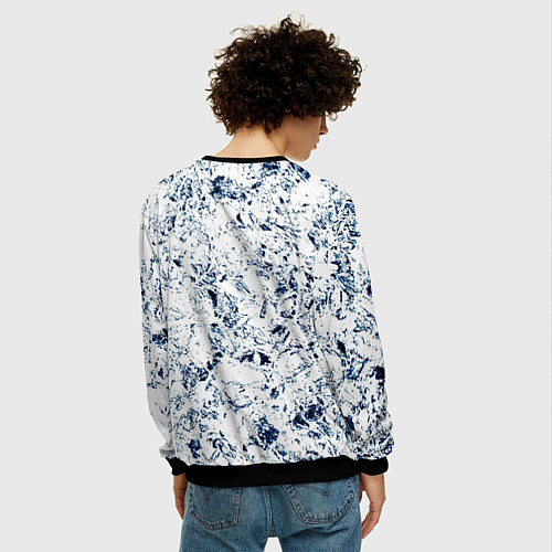Мужской свитшот Паттерн ледяные вершины гор / 3D-Черный – фото 4