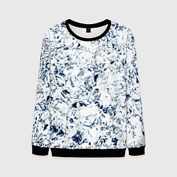 Свитшот мужской Паттерн ледяные вершины гор, цвет: 3D-черный