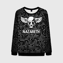 Мужской свитшот Nazareth glitch на темном фоне
