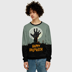 Свитшот мужской Halloween - рука мертвеца, цвет: 3D-черный — фото 2