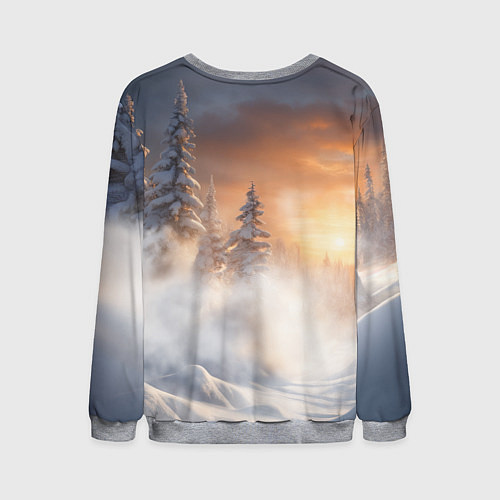 Мужской свитшот Бурый медведь в лесу / 3D-Меланж – фото 2