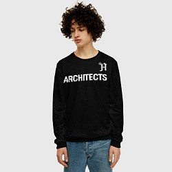 Свитшот мужской Architects glitch на темном фоне: символ сверху, цвет: 3D-черный — фото 2