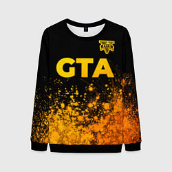 Свитшот мужской GTA - gold gradient посередине, цвет: 3D-черный