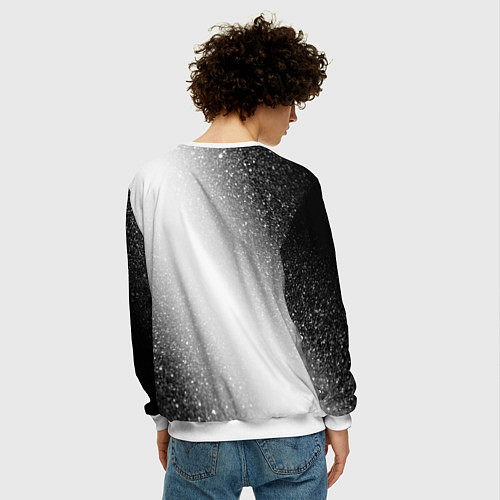 Мужской свитшот Led Zeppelin glitch на светлом фоне / 3D-Белый – фото 4