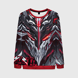 Свитшот мужской Красный неоновый кибер демон, цвет: 3D-красный