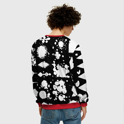 Мужской свитшот Фантазийный космический паттерн / 3D-Красный – фото 4