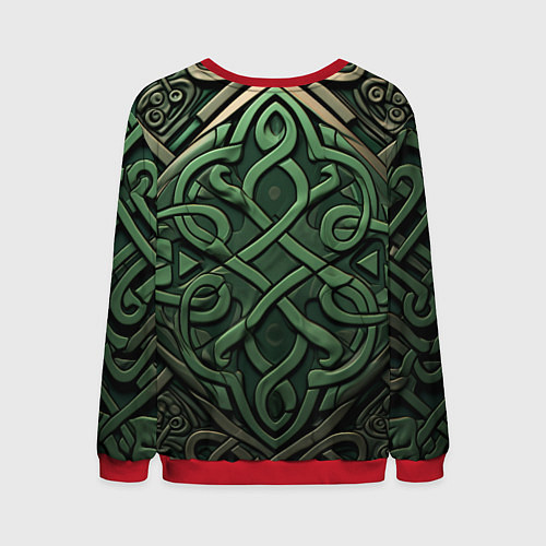 Мужской свитшот Симметричный узор в ирландском стиле / 3D-Красный – фото 2