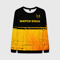 Свитшот мужской Watch Dogs - gold gradient посередине, цвет: 3D-черный
