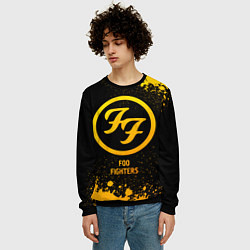 Свитшот мужской Foo Fighters - gold gradient, цвет: 3D-черный — фото 2