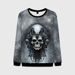 Свитшот мужской Череп биопанк, цвет: 3D-черный