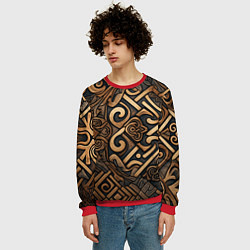 Свитшот мужской Асимметричный узор в викингском стиле, цвет: 3D-красный — фото 2