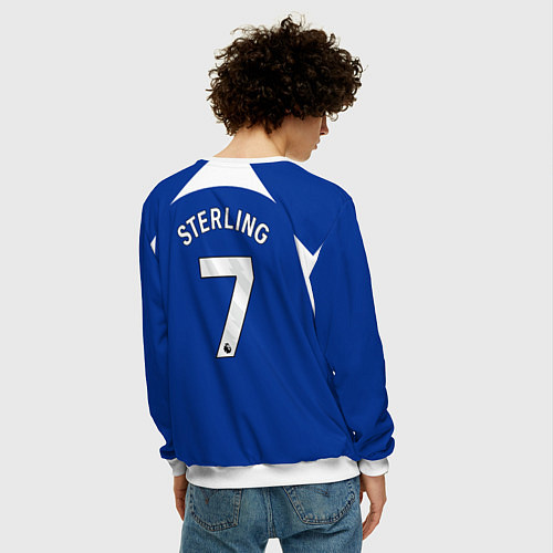 Мужской свитшот Рахим Стерлинг форма Челси 23-24 домашняя / 3D-Белый – фото 4