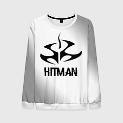 Свитшот мужской Hitman glitch на светлом фоне, цвет: 3D-белый