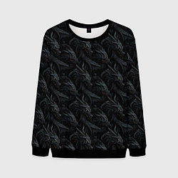 Мужской свитшот Черные драконы паттерн