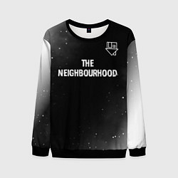 Свитшот мужской The Neighbourhood glitch на темном фоне посередине, цвет: 3D-черный