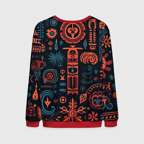 Мужской свитшот Абстрактный паттерн в славянской стилистике / 3D-Красный – фото 2