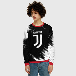 Свитшот мужской Juventus спорт краски черно белый, цвет: 3D-красный — фото 2