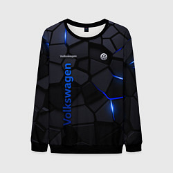 Свитшот мужской Volkswagen - плиты с эффектом свечения, цвет: 3D-черный