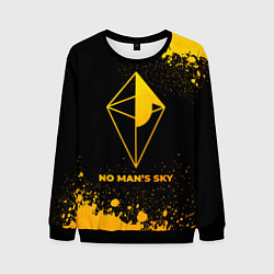 Свитшот мужской No Mans Sky - gold gradient, цвет: 3D-черный