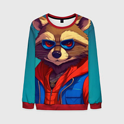 Свитшот мужской Енот от ai, цвет: 3D-красный