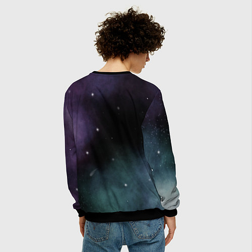 Мужской свитшот Космос и звезды на темном фоне / 3D-Черный – фото 4