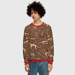 Свитшот мужской Dinosaurs bones, цвет: 3D-красный — фото 2