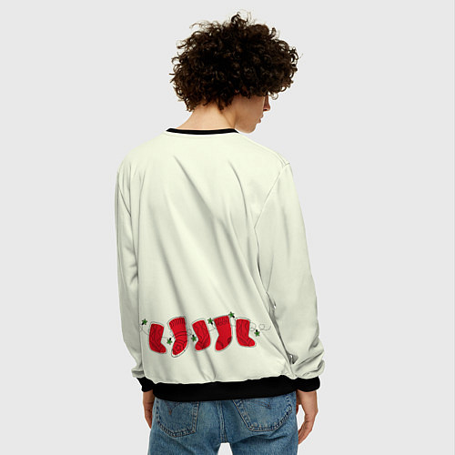 Мужской свитшот Рождественские носки / 3D-Черный – фото 4